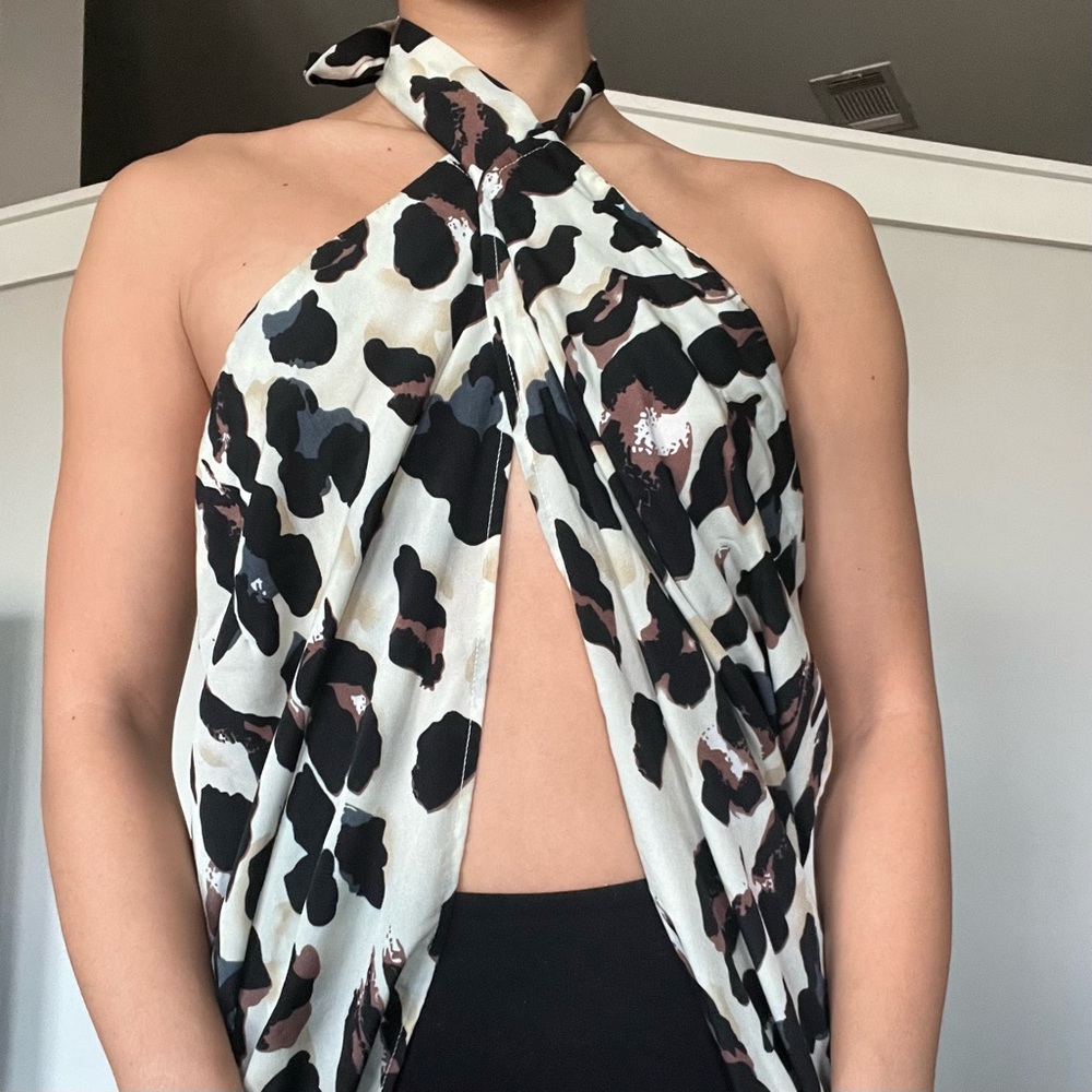 Leopard Print Women's Wrapping Skirt/Top